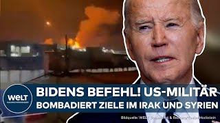 USA ÜBT VERGELTUNG USStreitkräfte greifen Ziele proiranischer Milizen im Iran und Syrien an [upl. by Surtemed]