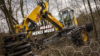 Gehölzpflege EXTREM MENZI MUCK M545x mit Rototilt® R4 und Fällgreifer  NOLLER Landschaftspflege [upl. by Melantha]