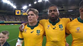 Australias first national anthem at Rugby World Cup 2019 [upl. by Ambrosi]