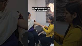 Lateral epicondylitis test Tennis elbow  physiotherapy aprc tenniselbow [upl. by Stargell693]