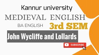 Old english to Medieval English periodJohn Wycliffe and lollardskannur university [upl. by Gemoets]