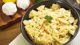 4Step BUTTERY GARLIC BOW TIE PASTA  Recipesnet [upl. by Akcira]