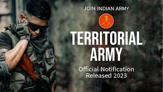 Territorial Army TA PIB Officers Notification 2023 [upl. by Mathian]