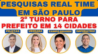 Pesquisa Real Time Big Data em São Paulo Pesquisa segundo turno em 14 cidades [upl. by Nyllij]