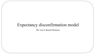 Expectancy disconfirmation model [upl. by Otipaga]