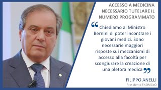 Il presidente FNOMCeO Filippo Anelli su accesso programmato a medicina [upl. by Pattie]