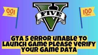 How to Fix gta 5 error unable to launch game please verify your game data gta v epic games 2023 new [upl. by Ploch]