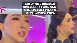 CEO OF MISS UNIVERSE CRITERIA AND TASKS FOR MISS U 2024 REACTION VIDEO [upl. by Jacquelynn]