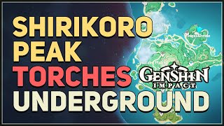 Shirikoro Peak Underground Pyro Torches Puzzle Genshin Impact [upl. by Aivul]