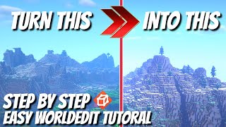 How to Use WorldEdit in Minecraft Making a Mountain Range Step by Step Tutorial World Edit Basics [upl. by Guillaume47]