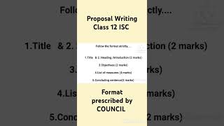 Proposal Writing Format Class 12 ISC How to write Proposal for 12 ISC [upl. by Iluj]