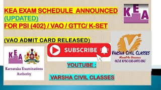 KEA UPDATED EXAM SCHEDULE VAOPSIGTTCKSET [upl. by Ardeen]