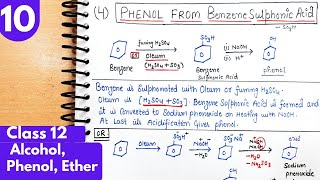 10 Preparation of phenol from Benzen sulphonic acid Diazonium salt and Grignard reagent class12 [upl. by Constantino]