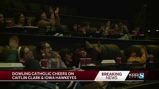 Dowling Catholic cheers on Caitlin Clark Hawkeyes in Elite Eight matchup [upl. by Hernando502]