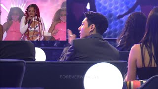 211121 BTS Jungkook Namjoon Jin and JHope reacting to Chloe ‘Have Mercy’  AMAs [upl. by Eiaj]