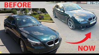 S715A My BMW E60 makeover upgrading to Mpackage bumpers and 167 M6 wheels M Technic [upl. by Anaitsirk]