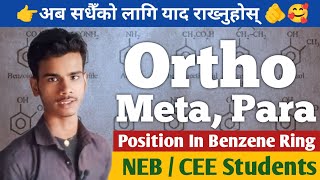 Ortho Meta amp Para position of benzene ring Clear concept  Organic Chemistry  CEE Based Syllabus [upl. by Minoru]