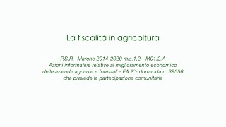 La fiscalità in agricoltura [upl. by Nitza]