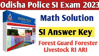 Odisha Police SI Answer Key  Odisha police SI math complete solution important OSSSC OSSSC exam [upl. by Fortin272]