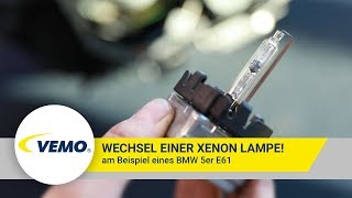 Wechsel einer XENON Lampe am 5er BMW E61 VEMO – V99840021  Typ D1S [upl. by Naejarual611]