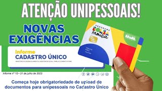 BOLSA FAMÍLIA UNIPESSOAIS NOVAS EXIGÊNCIAS PARA ATUALIZAÇÃO E NOVOS CADASTROS [upl. by Dombrowski]