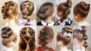 10 cute 1MINUTE hairstyles for busy morning Quick amp Easy Hairstyles for School [upl. by Ardell763]