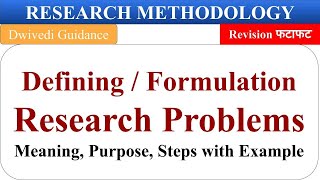 defining research problem formulation of research problem necessity example research methodology [upl. by Zoba]