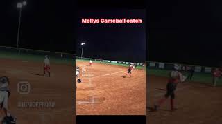 Softball Gameball catch Highlight play at 1st base  Rec ball [upl. by Leahcimnoj]