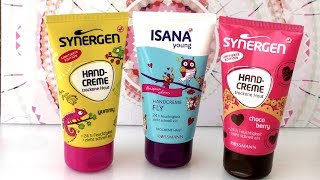 Hand cream review  Drei Handcremes von Rossmann Limited Edition Isana Young Synergen [upl. by Beora]