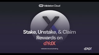 Stake Unstake Restake and Claim Rewards on dYdX  Validation Cloud Staking [upl. by Annotahs]