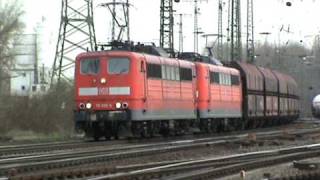 Zweimal BR185 und BR151 in Doppeltraktion im Rangierbahnhof Gremberg [upl. by Lennahc513]