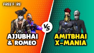 Ajjubhai94 and Romeo vs Amitbhai and Mania  Garena Free Fire [upl. by Maje959]