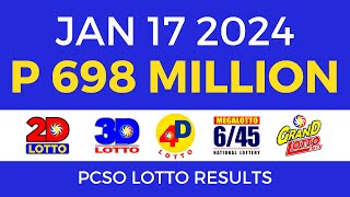 Lotto Result January 17 2024 9pm PCSO [upl. by Gui131]