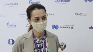 FIDE World Cup  Round 4  Interview with Alexandra Kosteniuk [upl. by Nnairet]