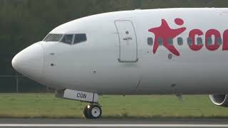 Corendon Airlines B737800 Landing Groningen Airport Eelde [upl. by Nidak]