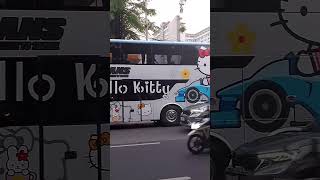 Bus KYM trans hello Kitty double decker amp adiknya bus imoet keren mewah automobile bus [upl. by Gwendolen]