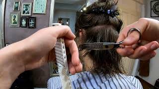 Mullet Haircut ASMR No talking No Hairdryer [upl. by Rahel291]