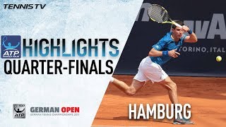 Highlights Delbonis Kohlschreiber Reach Hamburg SFs 2017 [upl. by Nahseez]