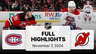 NHL Highlights  Canadiens vs Devils  November 07 2024 [upl. by Mages731]