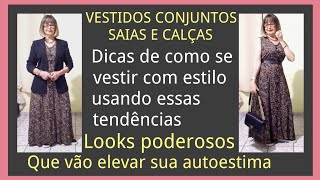 VESTIDOS CONJUNTOS SAIAS E CALÇAS Dicas de como usar com estilo [upl. by Bihas]