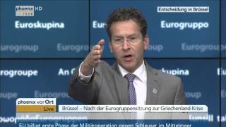 EUSondergipfel PK mit Jeroen Dijsselbloem und Pierre Moscovici am 22062015 [upl. by Danni241]