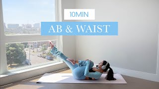 10MIN Ab amp Waist Pilates  daily tone amp sculpt  beginner friendly verbal cues  MADELEINEABEID [upl. by Donetta]