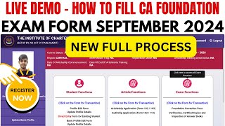 How to Fill CA foundation September 2024 Exam form  CA foundation September 2024 Exam Form process [upl. by Anahsahs]