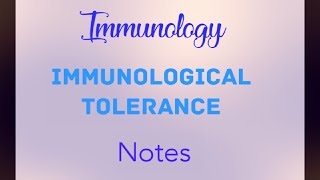 Immunology Immunological Tolerance Notes for Exams MSc BSc Biotechnology Booster [upl. by Shih]