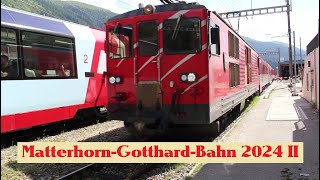 Matterhorn Gotthard Bahn 2024 II  Oberwald und FurkaBasistunnel [upl. by Rehpatsirhc]