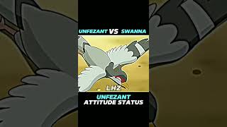 UNFEZANT VS SWANNA  UNFEZANT ATTITUDE STATUS  viralvideo ytshorts shortsfeed pokemon [upl. by Leshia]