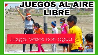 Juegos para niños con vasos al aire libre  carreras  show infantil  chocolatada navideña  xmas [upl. by Ecirtnahc]