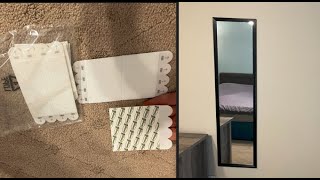 Use 3M Command Strips to Hang Mainstays 13 inch x 49 inch Rectangle Mirror [upl. by Allebara23]