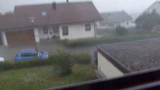 Hagel Unwetter Sonnenbühl Landkreis Reutlingen [upl. by Ytsud]