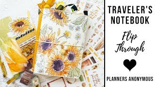 TN Flip Through  Planners Anonymous Subscription Kit  Sunflower B6 TN Setup Walk [upl. by Phaih31]